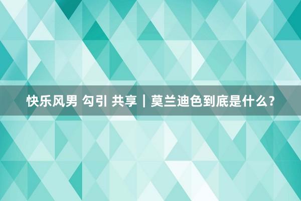 快乐风男 勾引 共享｜莫兰迪色到底是什么？